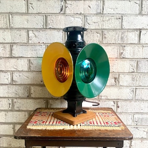 Vintage Adlake Railroad Switch Lamp | The Non Sweating Adlake Lamp | 4-Way Railroad Signal Lamp | Train Decor | Railroad Decor