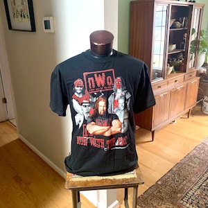 Vintage WCW T-Shirt | NWO Run With The Pac T-Shirt | 1998 World Championship Wrestling T-Shirt With Original Tags | XL Black Wrestling Shirt