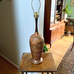 MCM Ceramic Lamp | Tall MCM Table Lamp | Rustic Color MCM Lamp |