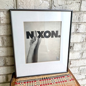 Framed and Matted Nixon Picture | Middle Finger Nixon Picture | F Nixon Picture | Nixon Memorabilia | Richard Nixon