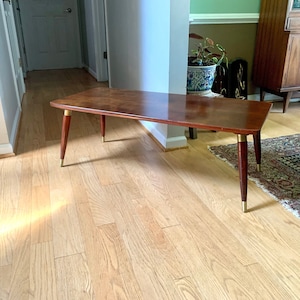 Vintage MCM Coffee Table | MCM Wood Coffee Table | Wood MCM Coffee Table | Turned Wood Legged McM Table | McM Furniture