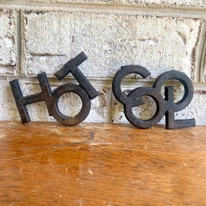 Vintage "HOT & COOL Trivets | Small Hot and Cool Pot Trivet | Typography Lettering Novelty Font Decor| Kitschy Kitchen