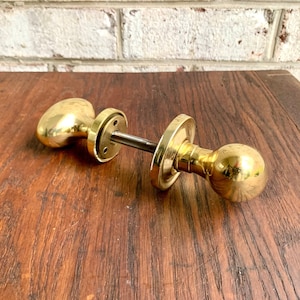 Solid Brass Smooth Oval Door Knobs | Thick Brass Salvaged Door Knobs | Restoration Door Knobs | Antique Style Door Knobs |High End Door Knob