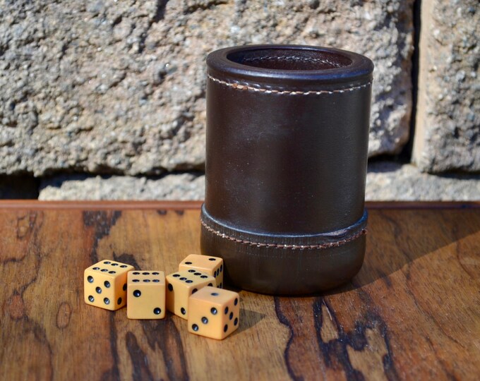 Vintage Leather Bar Dice Cup Bar Dice Shaker Cup With Etsy