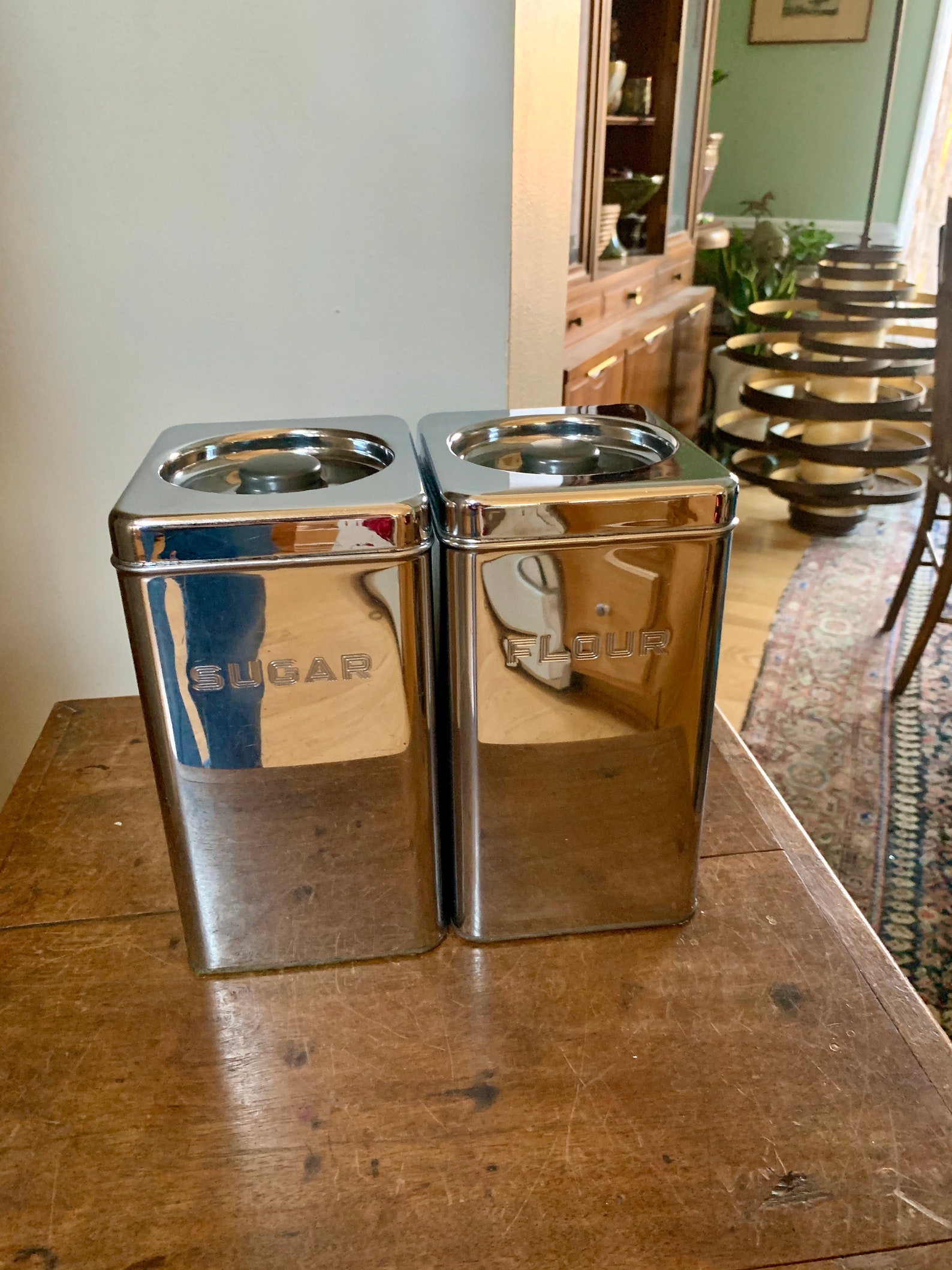 Vintage MCM Beautyware cocina botes / cromo mediados del siglo | Etsy