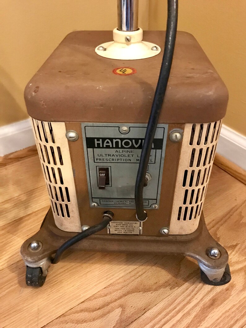 Vintage Hanovia Tanning Lamp 1946 Ultraviolet Lamp Vintage
