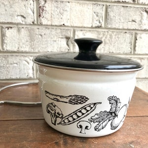 Vintage White Enamel Pot Vegetable Enamel Pots White - Etsy