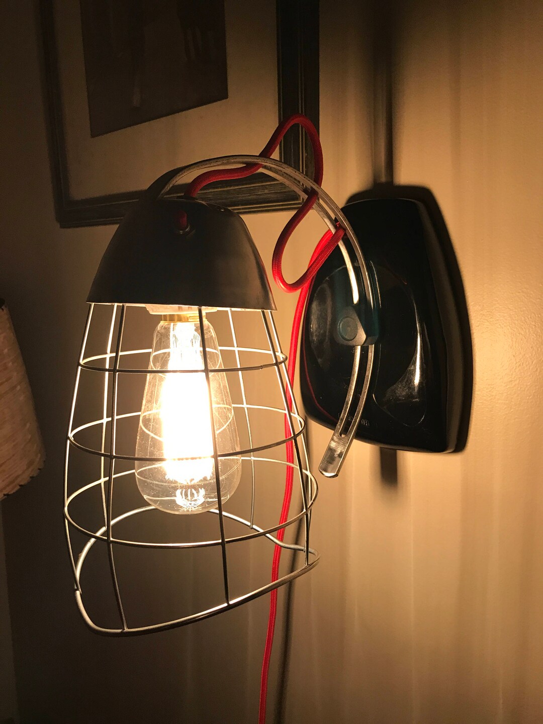 Repurposed Vintage Heat Lamp Mid Century Industrial Wall Sconce Rustic