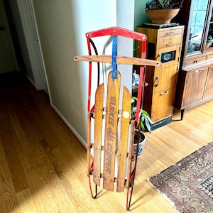 Vintage Flexible Flyer Sled | Yankee Clipper Metal Runner Sled| Distressed Metal Sled | Rustic Flexible Flyer Sled | Xmas Decor