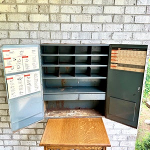 Vintage Metal Wall Cabinet| Rustic Delco-remy Metal Parts Cabinet ...