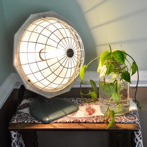Repurpose Vintage Heater Lamp | Vintage Space Heater Upcycled To Light | Rustic Lamp | Industrial Accent Lamp | Reclaimed Lighting |