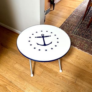 Table pliante vintage sur le thème nautique | Table de pont nautique | Table de billard | Table pliante pour enfant| Table pliante Garelick | Table d'ancrage