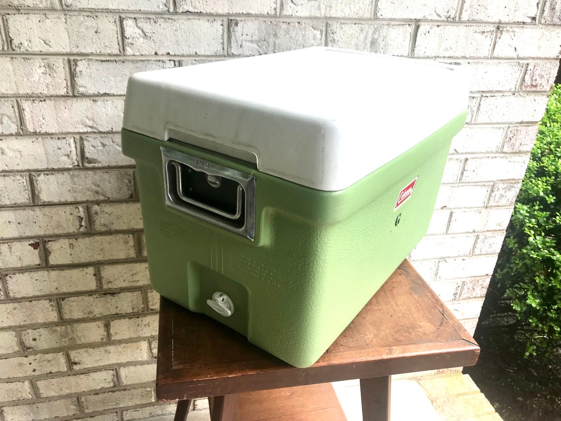 vintage green coleman cooler