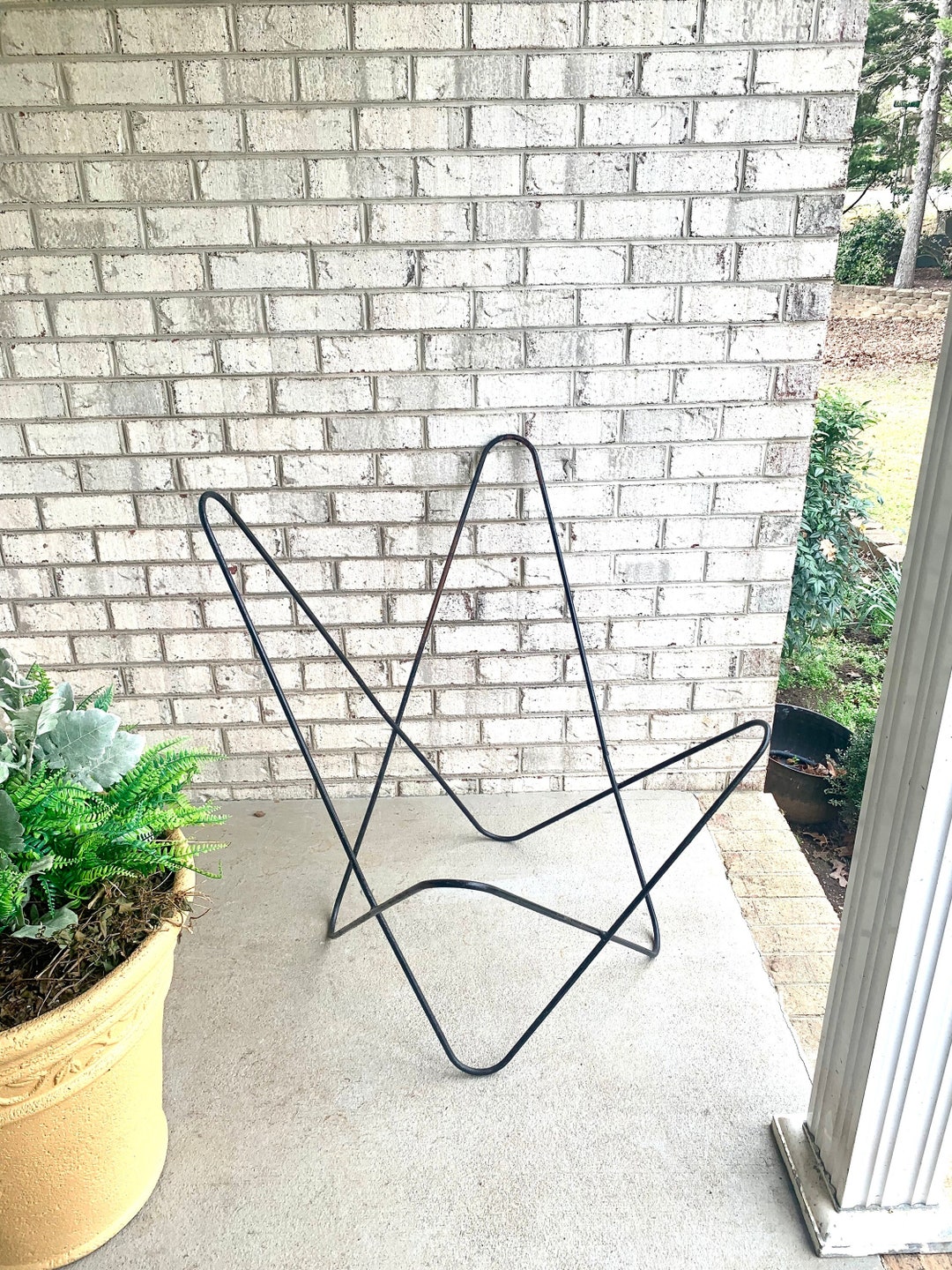 Vintage XL Knoll Butterfly Chair Frame Steel Butterfly Lounge Chair