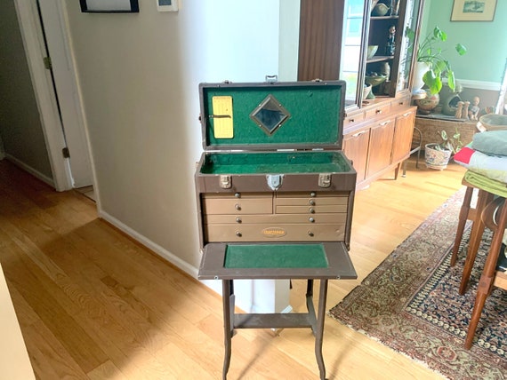 Vintage Craftsman Tool Machinist Tool Chest Vinyl Wrapped Wood and