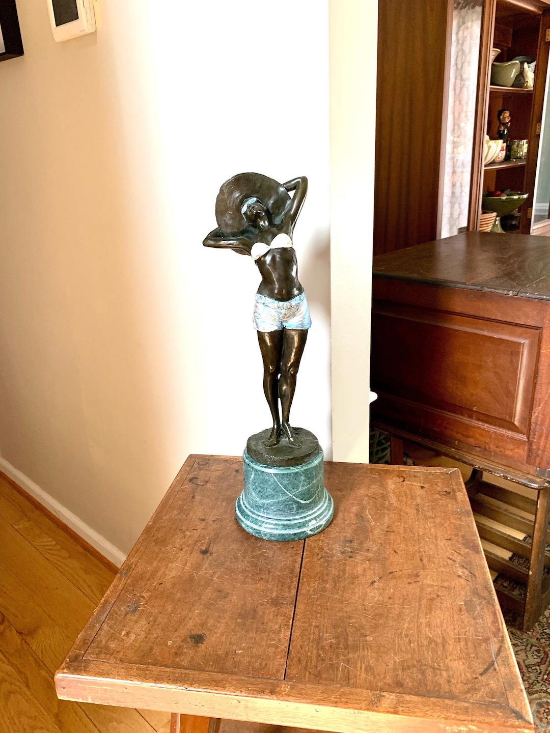 Vintage Bronze Lady at the Beach Statue Bronze Lady Etsy