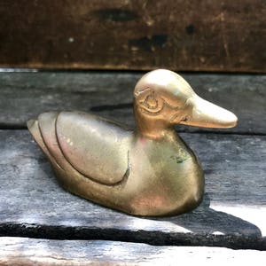 Vintage Solid Brass Duck Paperweight | Rustic Brass Figurine | Brass Decor | Small Brass Duck Decor | Desk Decor | Office Decor |