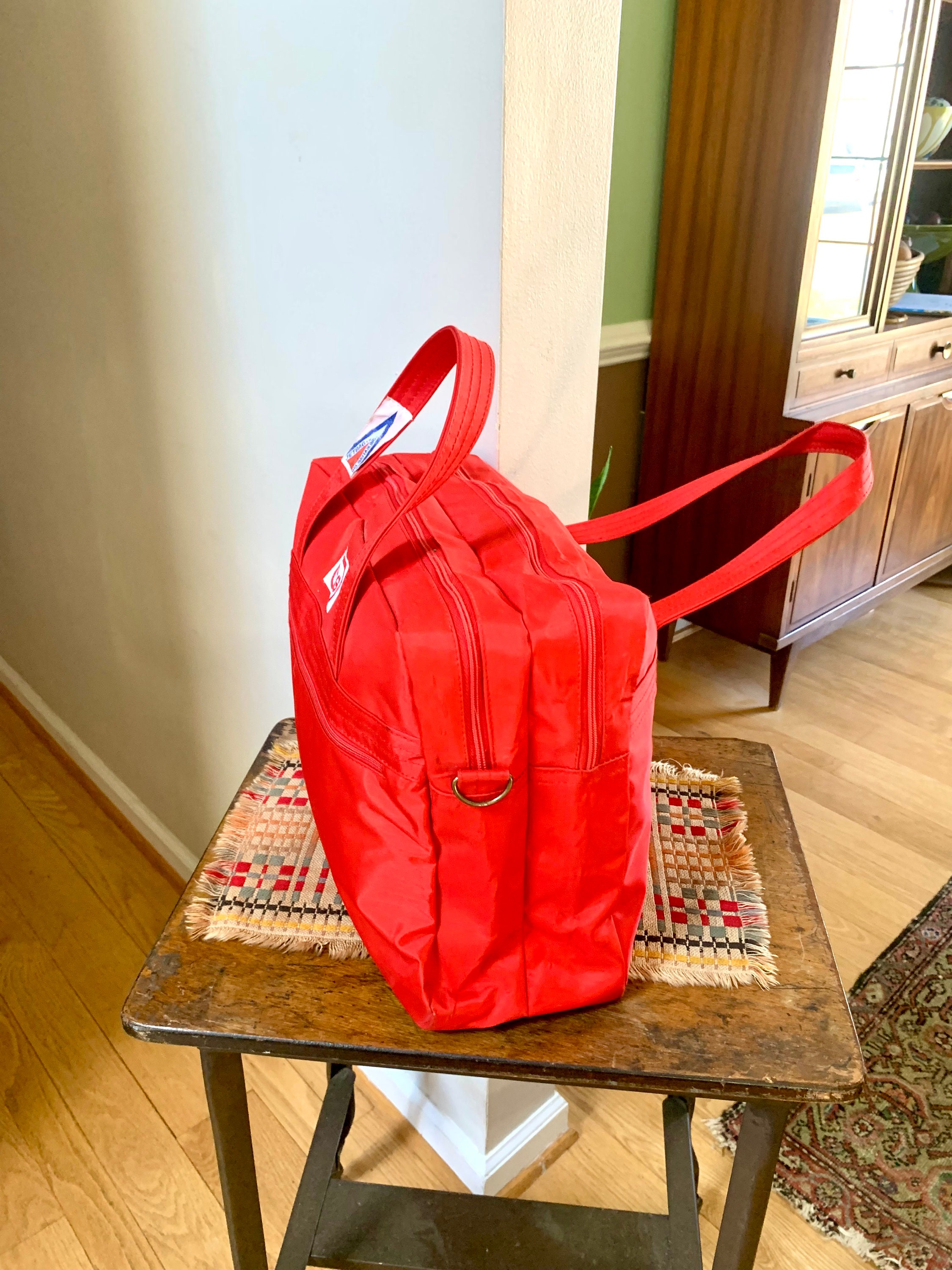 Vintage? Red Hefty Trash Bags Advertising Collectable Duffle Bag