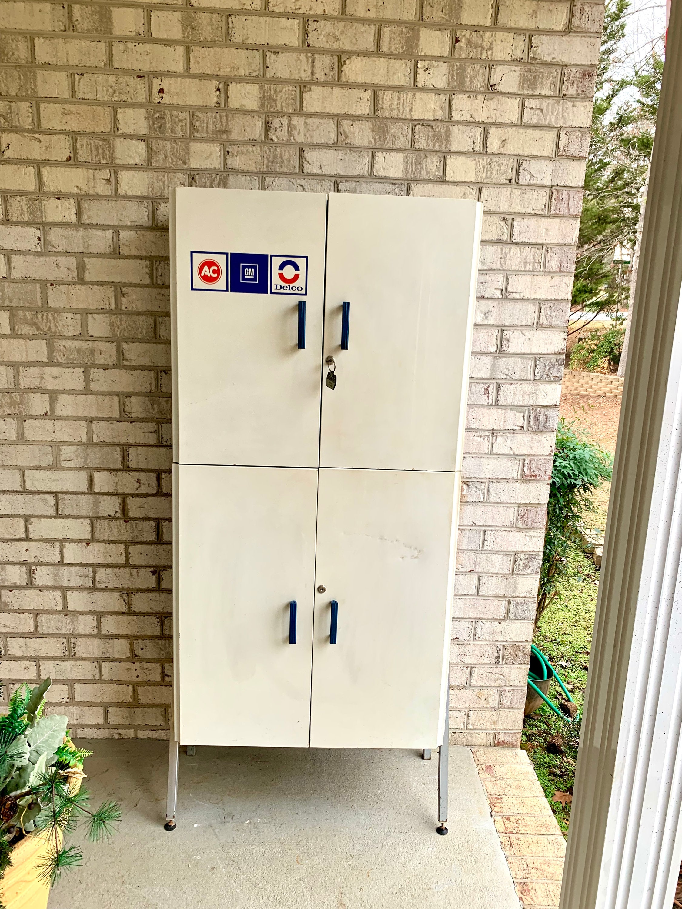 Vintage Metal AC Delco Standing Cabinet| GM Ac Delco Metal