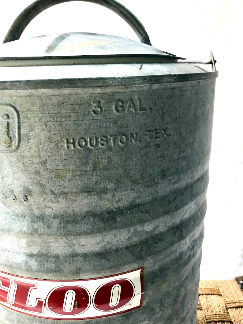 Vintage Igloo Metal Water Cooler 3 Gallon Galvanized Water Etsy
