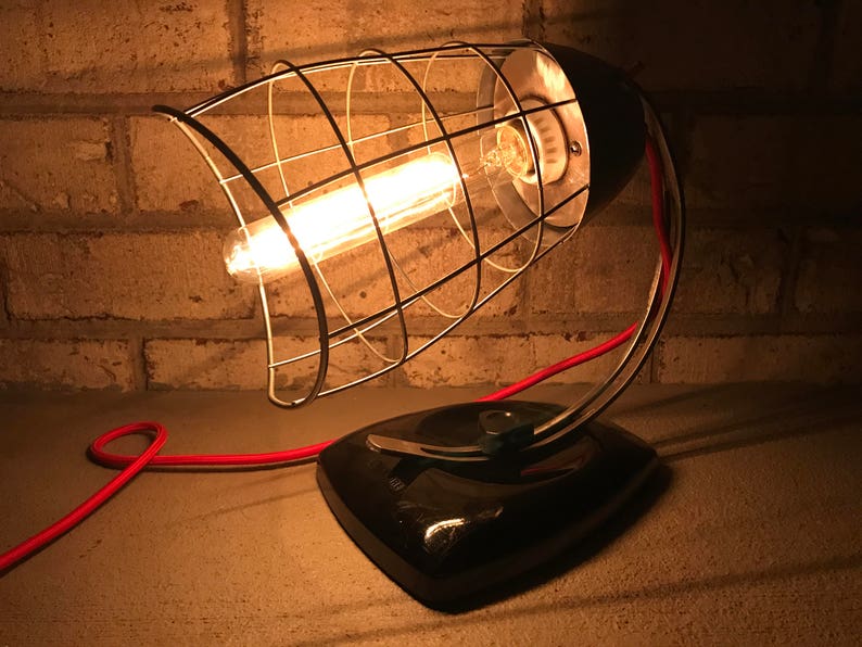 Repurposed Vintage Heat Lamp Mid Century Industrial Wall Etsy