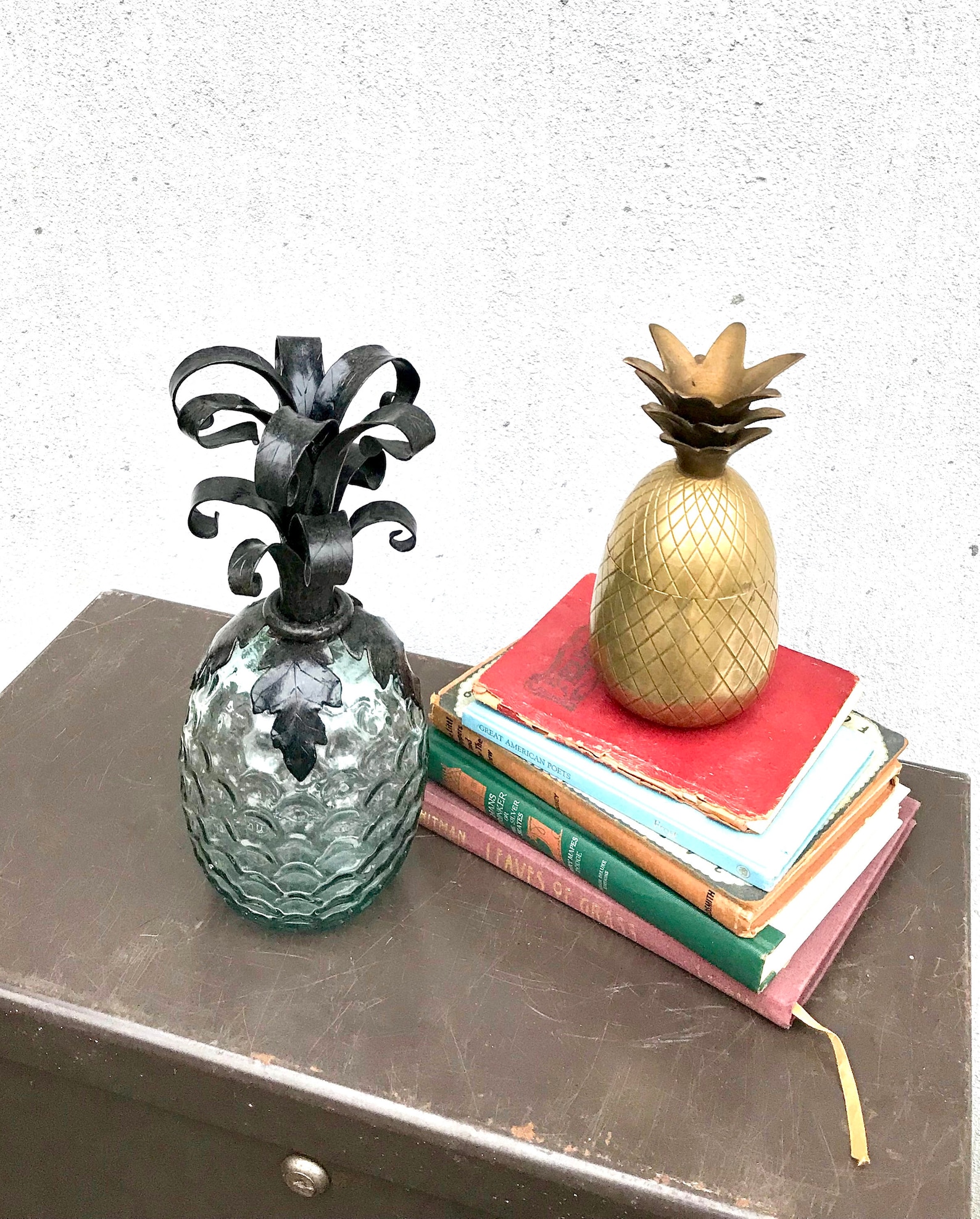 Vintage Palecek Glass Pineapple Palecek Glass Decor Etsy