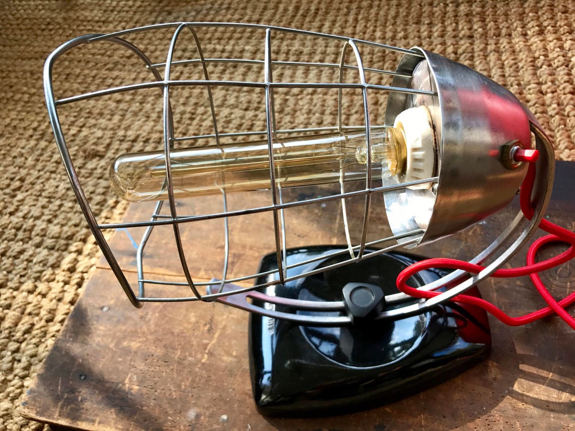 Repurposed Vintage Heat Lamp Mid Century Industrial Wall Etsy
