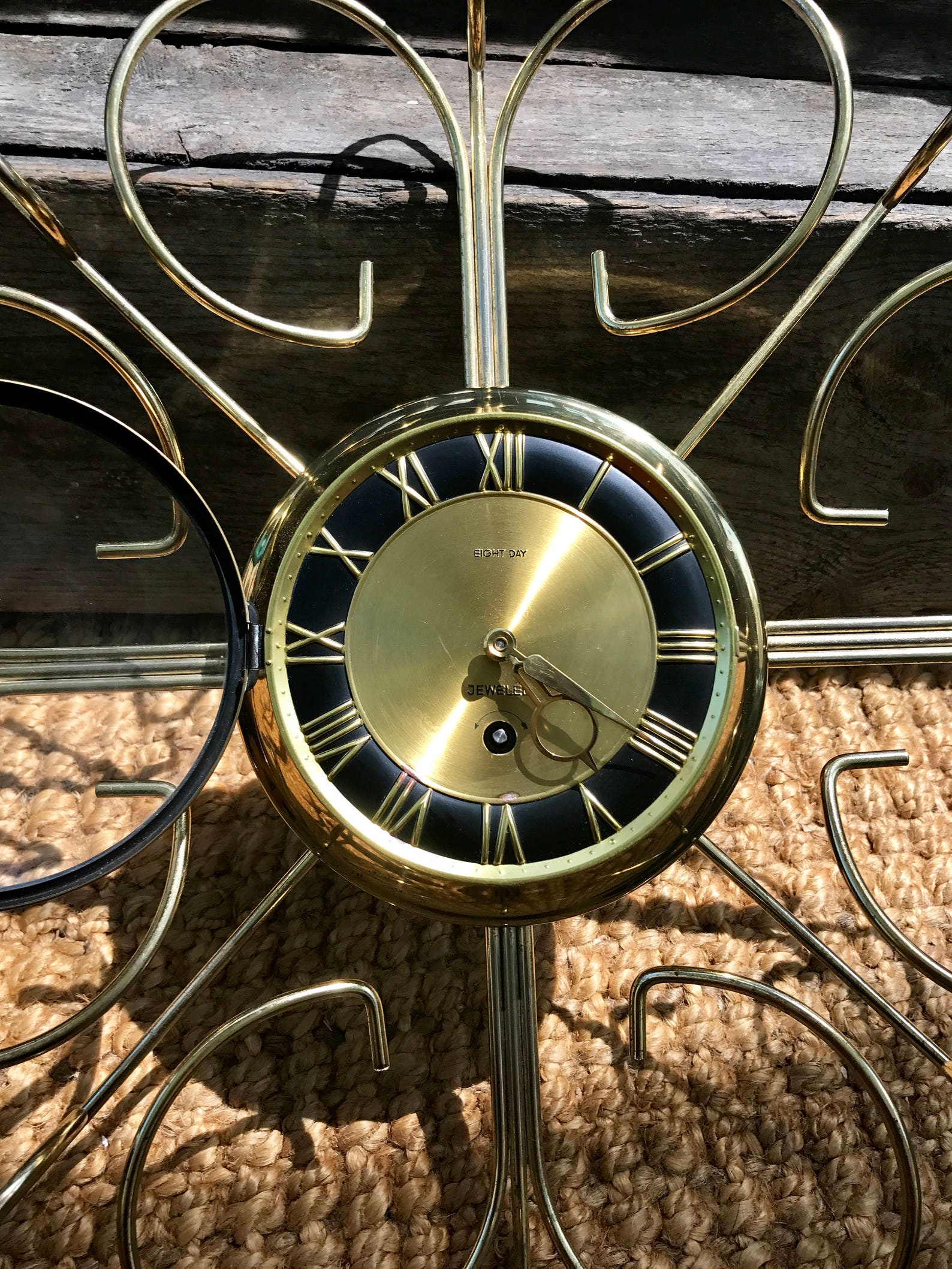 Vintage Retro Starburst Wall Clock Gold Sunburst Eight Day Etsy Canada