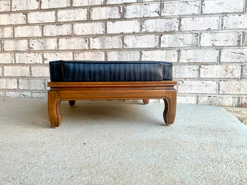 A Vintage Black Vinyl Foot Stool Black Vinyl Stool 3 Etsy