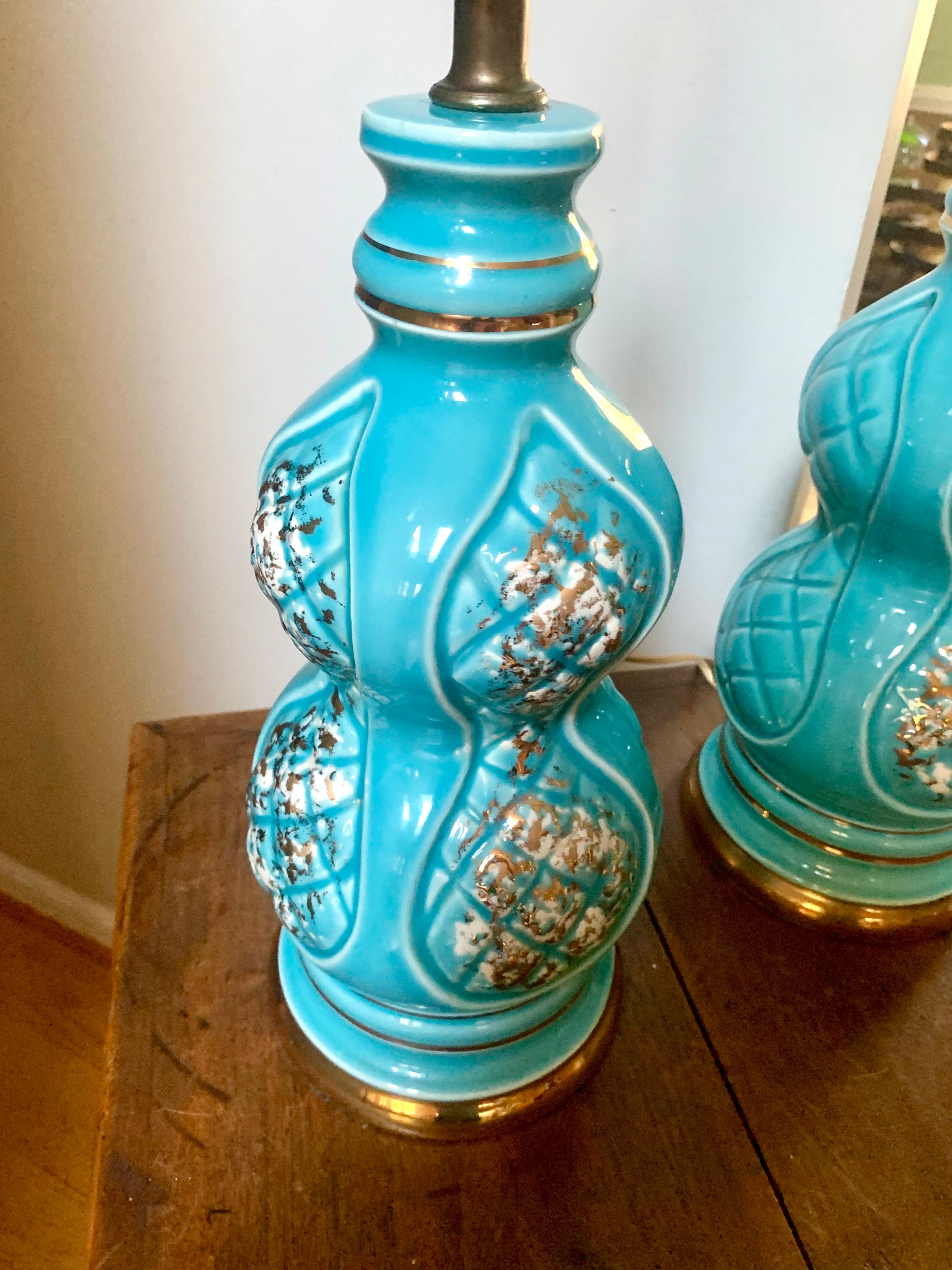 Vintage Pair of Mid Century Ceramic Lamp MCM Table Lamps Etsy