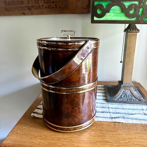 ヴィンテージ シェルトンウェア アイスバケツ | 大型フェイクウッド アイスバケツ | 断熱アイスバケツ | MCM アイスクーラー | レトロなバーカート装飾 |