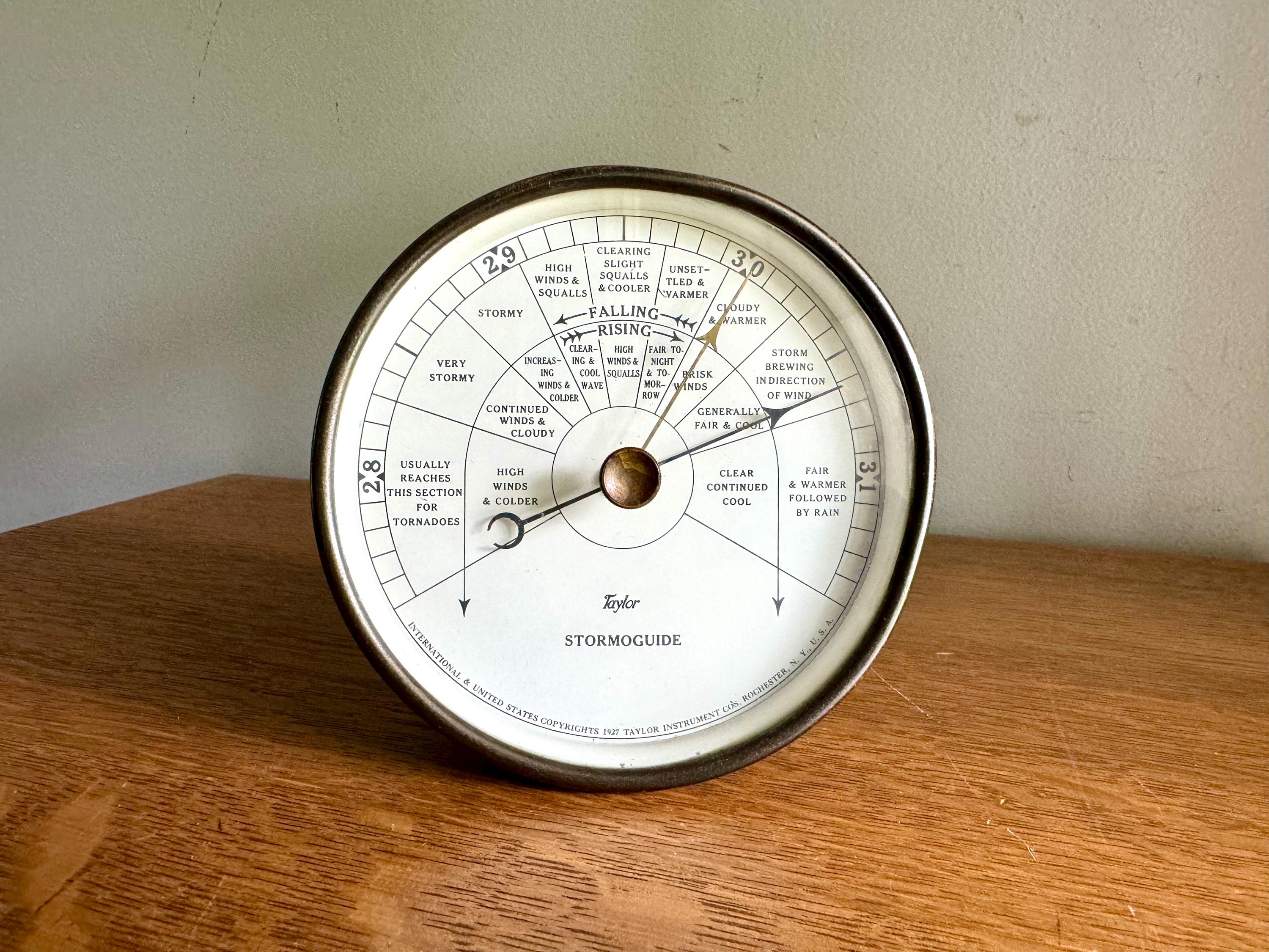 100年モノ！1927年製 アールデコ 米Taylor社ウェザーステーション 1920s Vintage Bakelite Taylor Stormoguide Thermometer