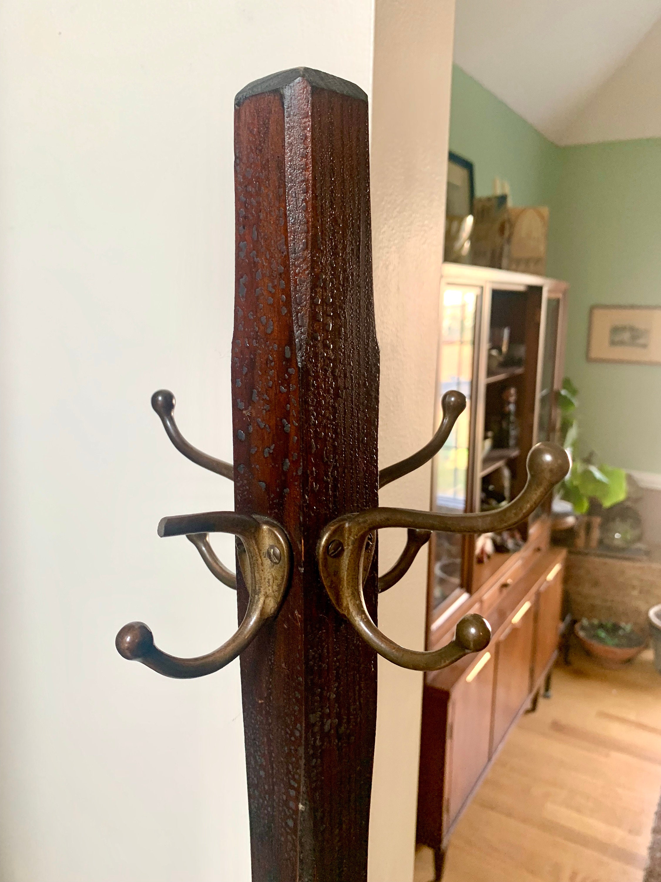 Vintage Wood Coat Rack Wooden Coat Stand Arts and Craft Etsy