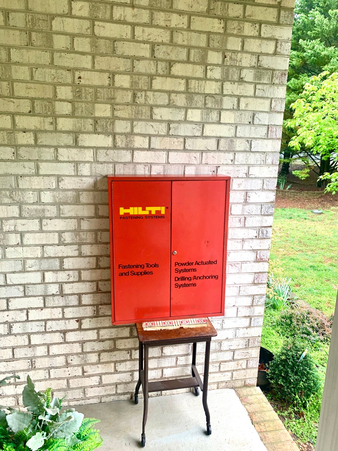 Vintage Metal Wall Rustic Red Metal Parts Hilti