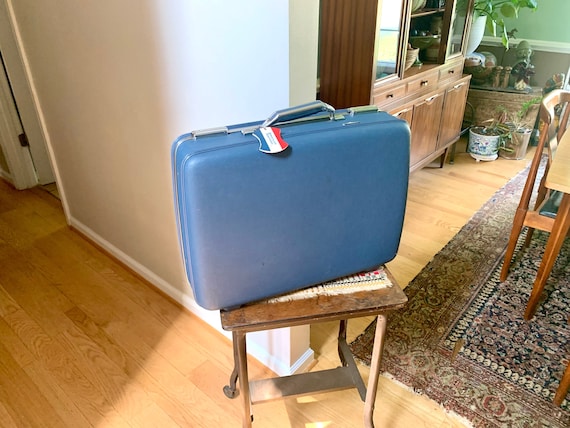 Vacationer Mid Century Hand painted Luggage Suitcase Travel Bag