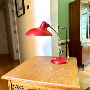 MCM Christian Dell No. 6786 Desk Lamp | Red Kaiser Idell Lamp | All Original Christian Dell German Desk Lamp | Board Lamp |