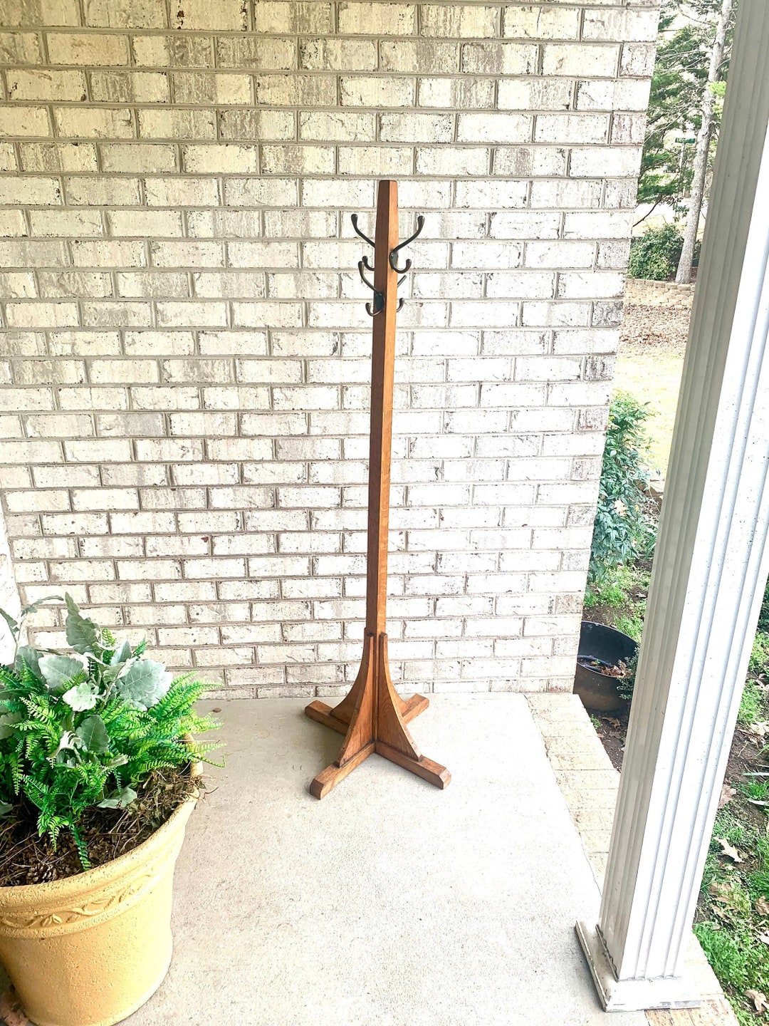 Vintage Wood Coat Rack Wooden Coat Stand Arts and Craft Etsy