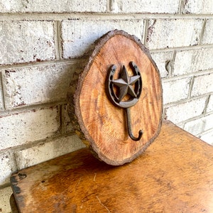 Rustic Western Hooks | Rustic Coat Hangers | Western Hat Rack | Natural Wood Decor | Cowboy Hooks | Cabin Decor | Horseshoe Hat Hook