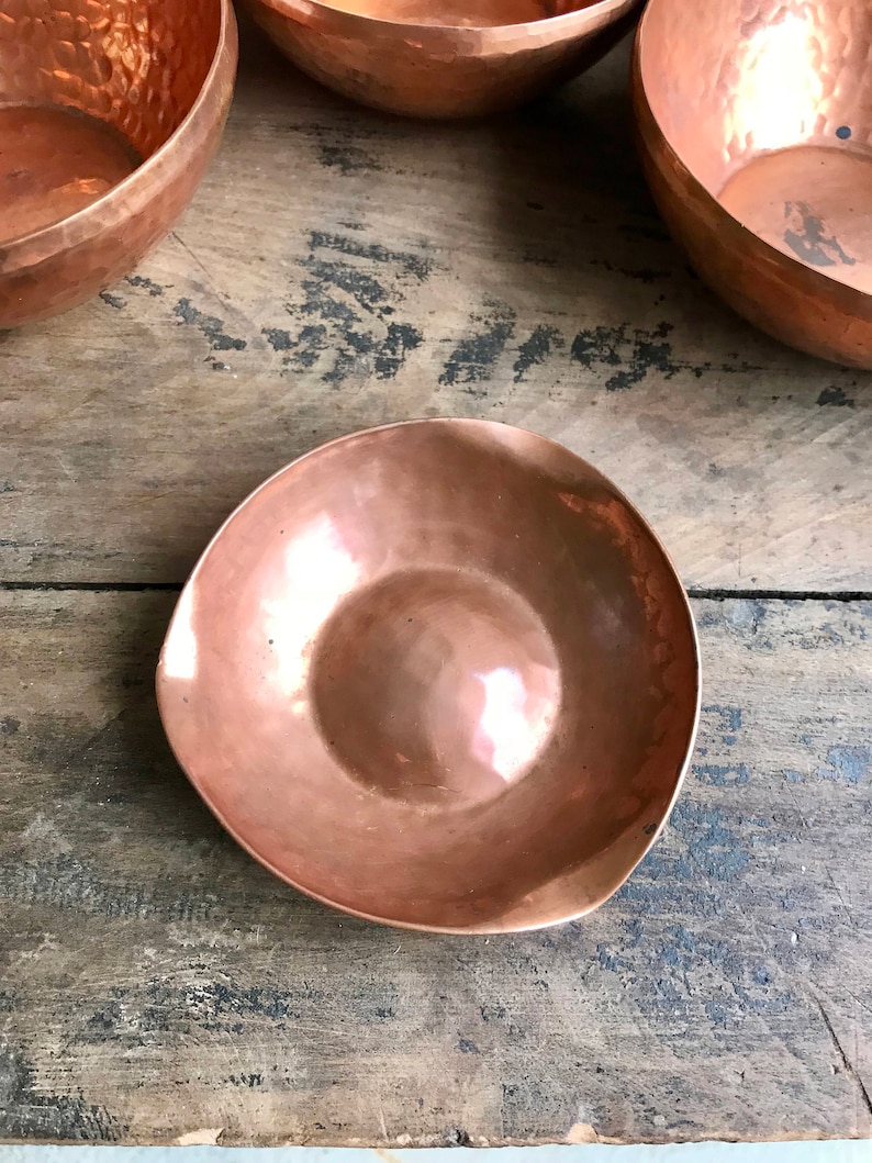 Set of Hammered Copper Bowls Industrial Argentina Copper Etsy