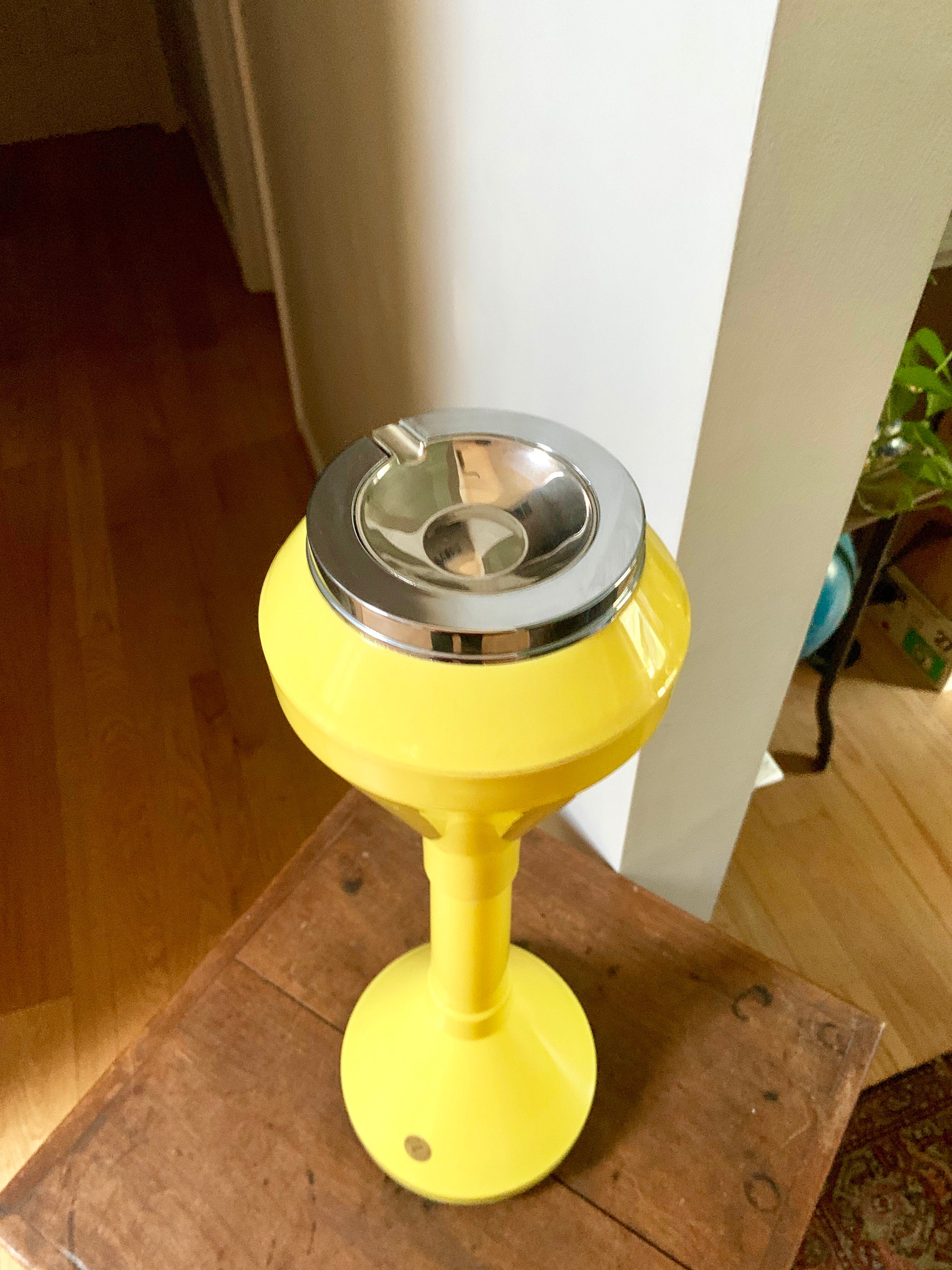 Vintage Italian Action Pedestal Ashtray MCM Modern Yellow Etsy