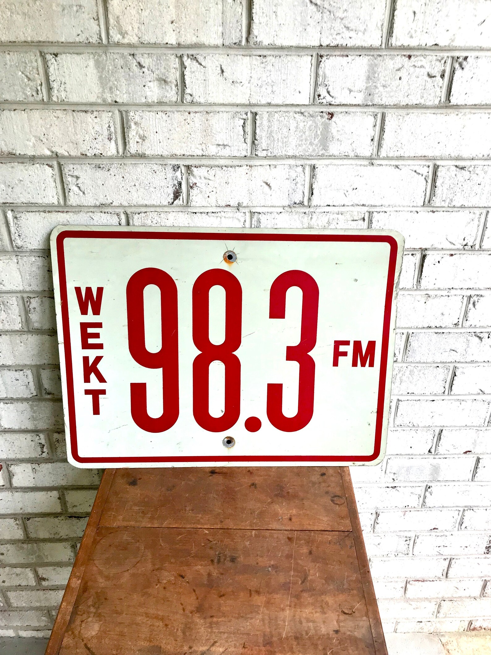 Vintage Radio Station Sign 98.3 FM. Radio Station Sign Etsy