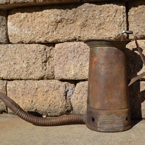 Vintage Brookins Oil Can | Rustic Oil Can | No Spill Oil Can | Steampunk Oil Can | Fluid Container | Old Oil Can | Vintage Service Station