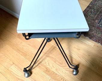 MCM Eliot Noyes Rolling Table | IBM Three Legged MCM Rolling MCM Eliot Noyes Rolling Table | IBM Three Legged MCM Rolling