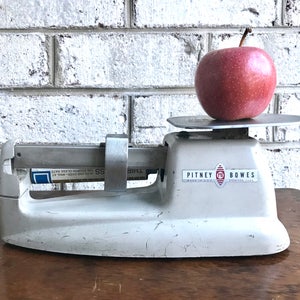 Vintage Pitney Bowes Postal Scale | PB Postal Air Mail Scale | Industrial Decor | Metal Counter Weight Scale | Postage Scale |