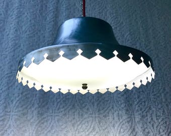 Mid Century Modern Pendant Lamp | Raw Metal Pendant Light | Metal Upcycled Swag Lamp | Industrial Chandelier | Steampunk Style Pendant Light