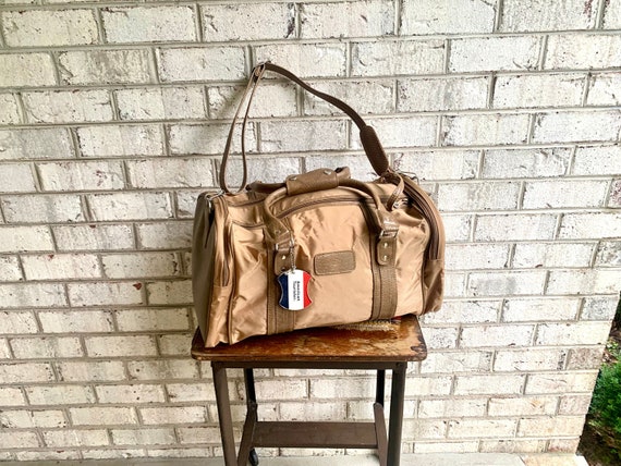 Vintage American Tourister Brown Marbled Duffle B… - image 1