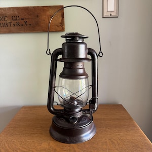 Vintage Shapleigh Hardware Railroad Lantern | Vintage Norleigh Diamond Railroad Lantern | Rustic Oil Lantern | Distressed Globe Lantern
