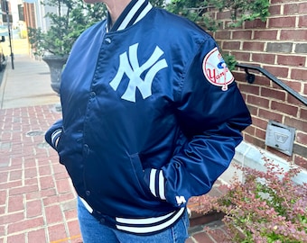 Vintage Yankee's Starter Jacket | Blue Yankee's Starter Jacket | Size Large New York Yankee's Jacket | Yankee's Satin Bomber Jacket