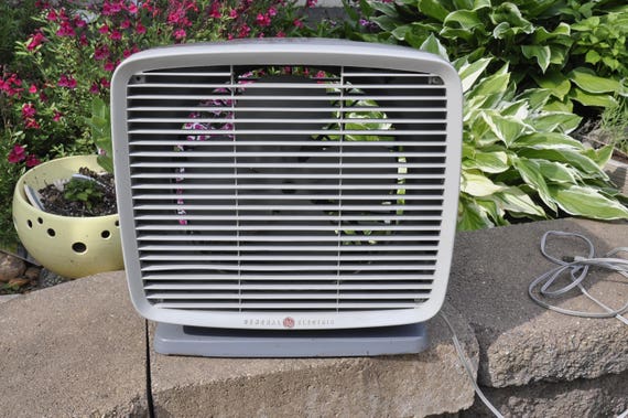Retro General Electric Box Fan Vintage Ge Floor Fan Etsy