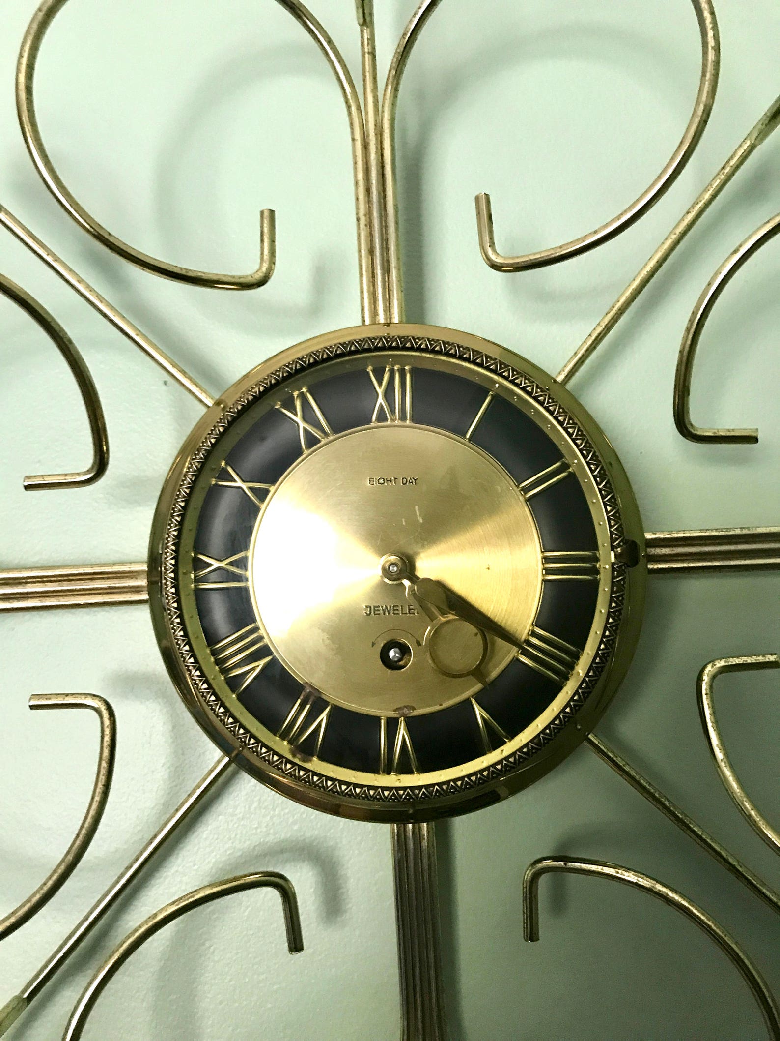 Vintage Retro Starburst Wall Clock Gold Sunburst Eight Day Etsy Canada
